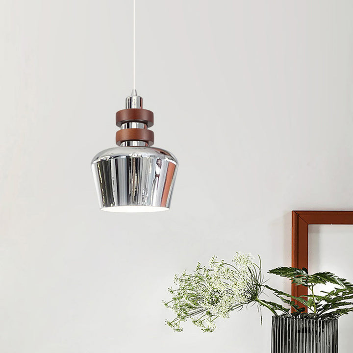 Suspension luminaire 1 lumière en forme de cloche cylindrique ronde vintage traditionnelle en fer pour chambre 