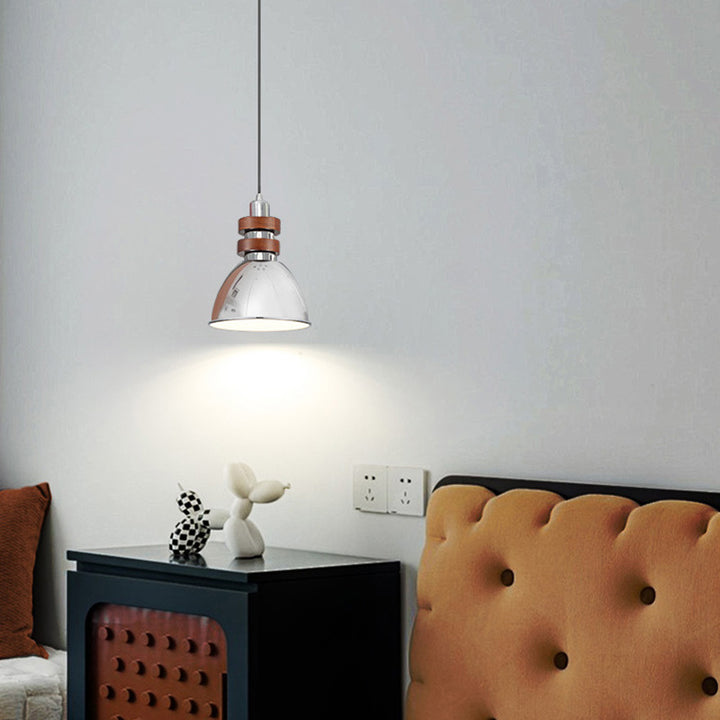 Suspension luminaire 1 lumière en forme de cloche cylindrique ronde vintage traditionnelle en fer pour chambre 