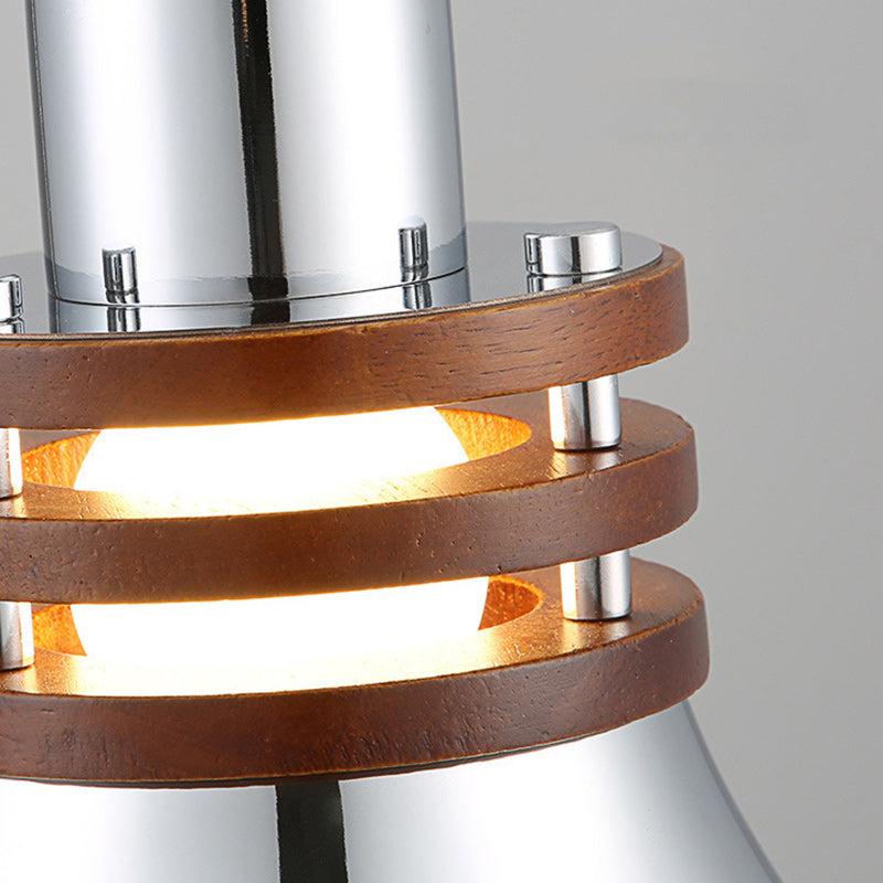 Suspension luminaire 1 lumière en forme de cloche cylindrique ronde vintage traditionnelle en fer pour chambre 