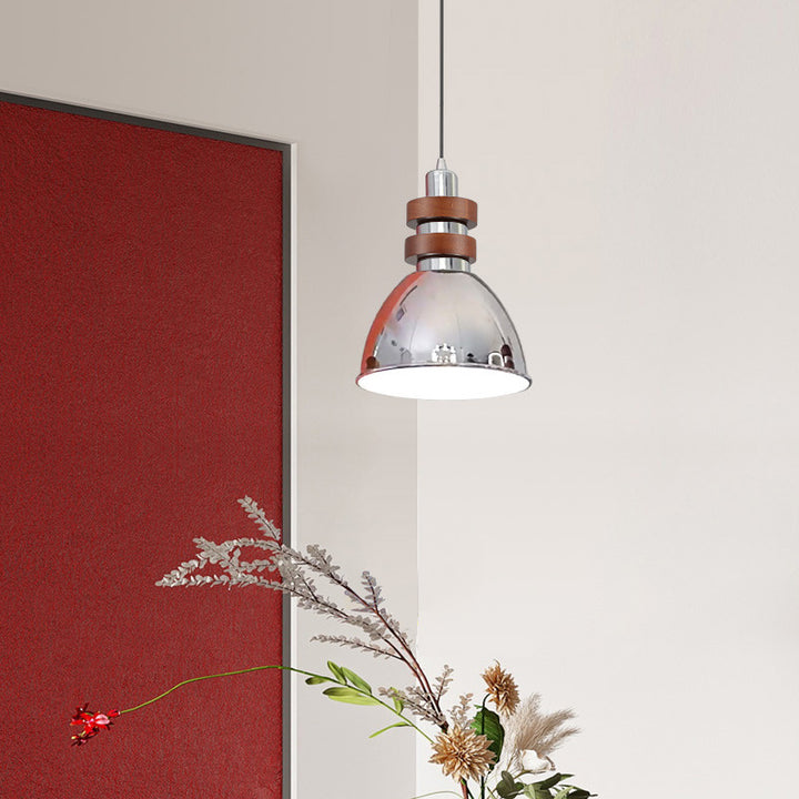 Suspension luminaire 1 lumière en forme de cloche cylindrique ronde vintage traditionnelle en fer pour chambre 