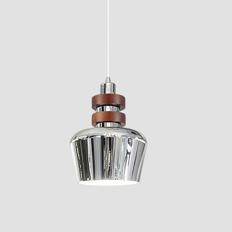 Suspension luminaire 1 lumière en forme de cloche cylindrique ronde vintage traditionnelle en fer pour chambre 