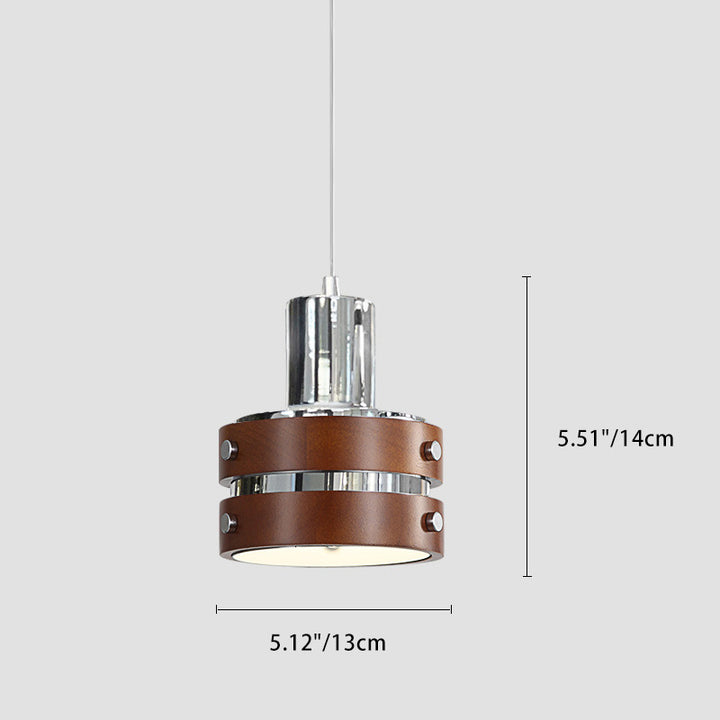 Suspension luminaire 1 lumière en forme de cloche cylindrique ronde vintage traditionnelle en fer pour chambre 