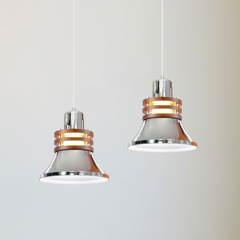 Suspension luminaire 1 lumière en forme de cloche cylindrique ronde vintage traditionnelle en fer pour chambre 