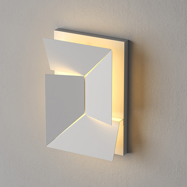 Applique Murale LED en Acier Inoxydable Géométrique Rectangulaire Étanche Solaire Minimaliste Moderne Pour Extérieur 