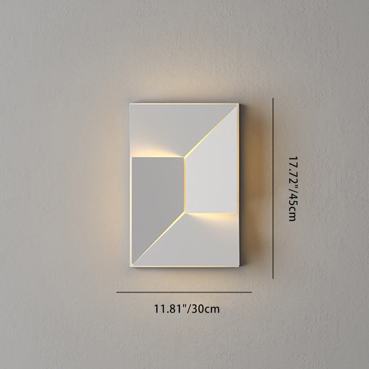 Applique Murale LED en Acier Inoxydable Géométrique Rectangulaire Étanche Solaire Minimaliste Moderne Pour Extérieur 