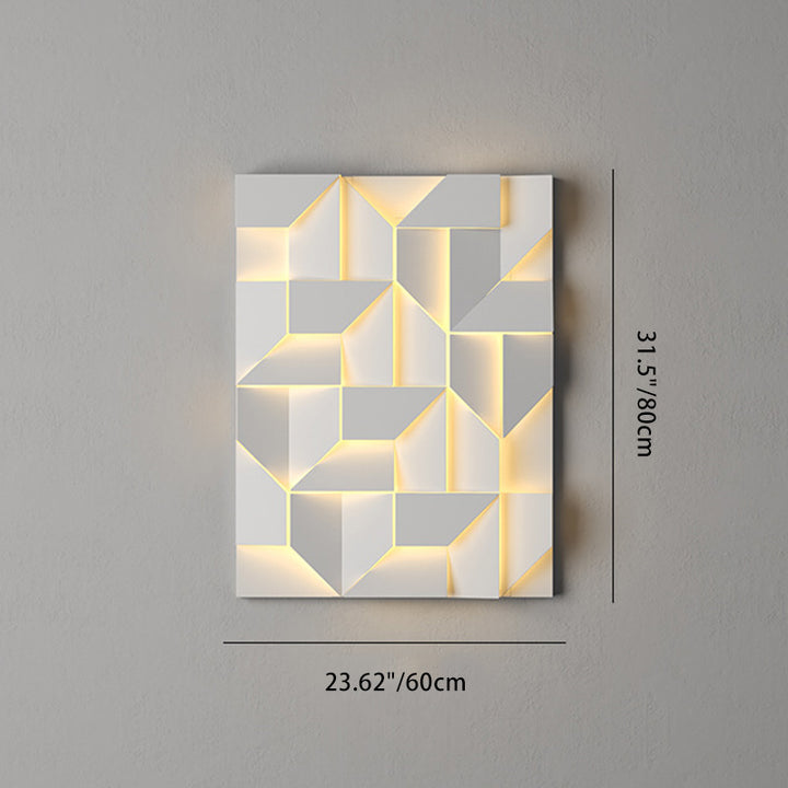 Applique Murale LED en Acier Inoxydable Géométrique Rectangulaire Étanche Solaire Minimaliste Moderne Pour Extérieur 