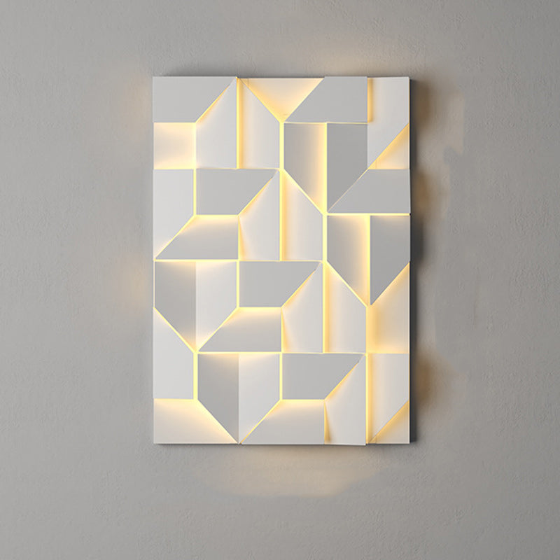 Applique Murale LED en Acier Inoxydable Géométrique Rectangulaire Étanche Solaire Minimaliste Moderne Pour Extérieur 