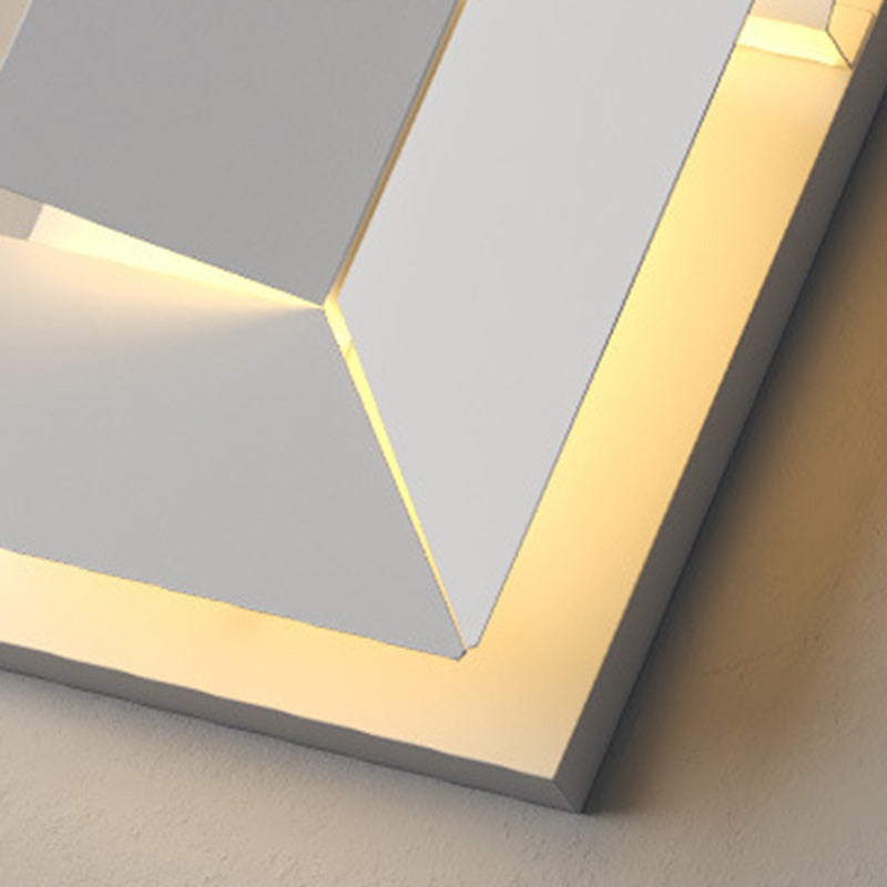 Applique Murale LED en Acier Inoxydable Géométrique Rectangulaire Étanche Solaire Minimaliste Moderne Pour Extérieur 