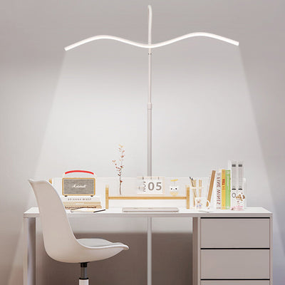 Modern Minimalist Wave Aluminum Iron Silicone LED Standing Floor Lamp For Living Room