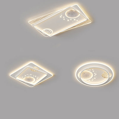 Lampe de plafond LED moderne et créative ronde carrée rectangulaire en fer aluminium silicone résine acrylique pour chambre à coucher 