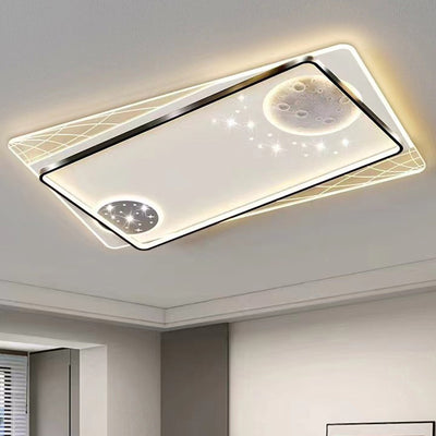 Lampe de plafond LED moderne et créative ronde carrée rectangulaire en fer aluminium silicone résine acrylique pour chambre à coucher 