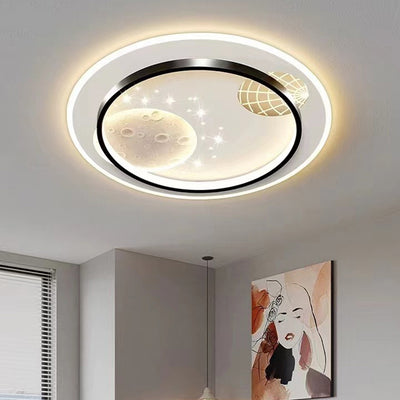 Lampe de plafond LED moderne et créative ronde carrée rectangulaire en fer aluminium silicone résine acrylique pour chambre à coucher 