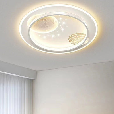 Lampe de plafond LED moderne et créative ronde carrée rectangulaire en fer aluminium silicone résine acrylique pour chambre à coucher 