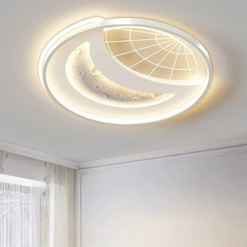 Lampe de plafond LED moderne et créative ronde carrée rectangulaire en fer aluminium silicone résine acrylique pour chambre à coucher 