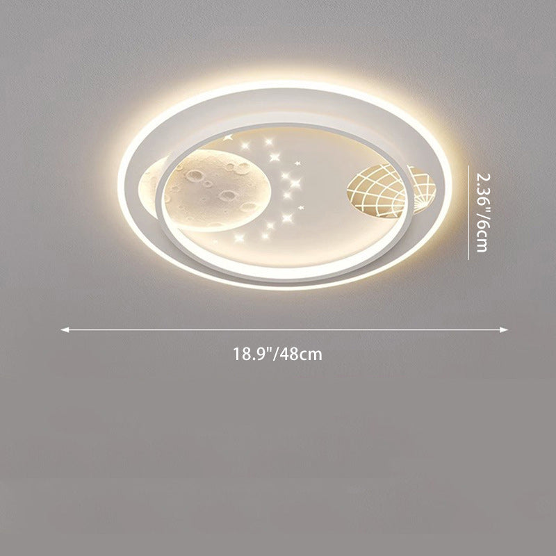 Lampe de plafond LED moderne et créative ronde carrée rectangulaire en fer aluminium silicone résine acrylique pour chambre à coucher 