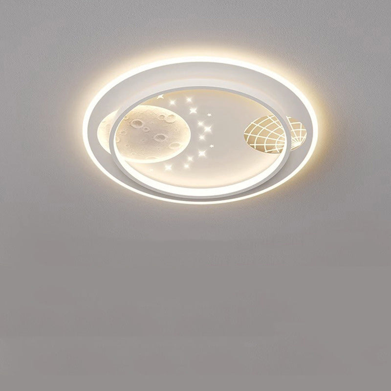 Lampe de plafond LED moderne et créative ronde carrée rectangulaire en fer aluminium silicone résine acrylique pour chambre à coucher 