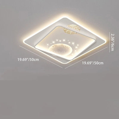 Lampe de plafond LED moderne et créative ronde carrée rectangulaire en fer aluminium silicone résine acrylique pour chambre à coucher 