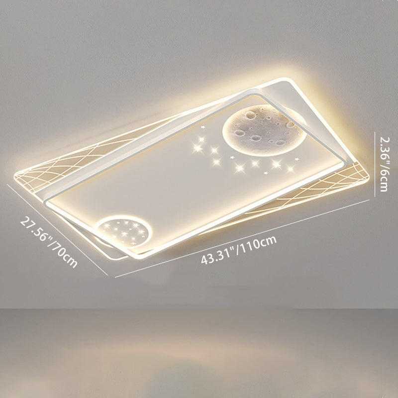 Lampe de plafond LED moderne et créative ronde carrée rectangulaire en fer aluminium silicone résine acrylique pour chambre à coucher 