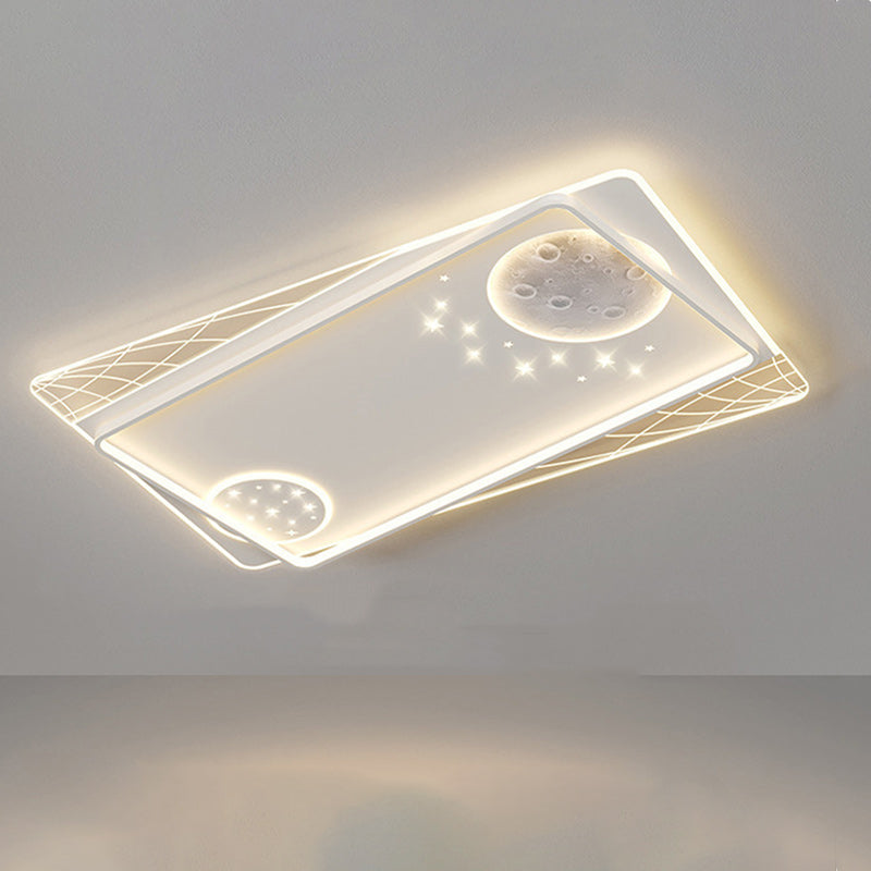 Lampe de plafond LED moderne et créative ronde carrée rectangulaire en fer aluminium silicone résine acrylique pour chambre à coucher 