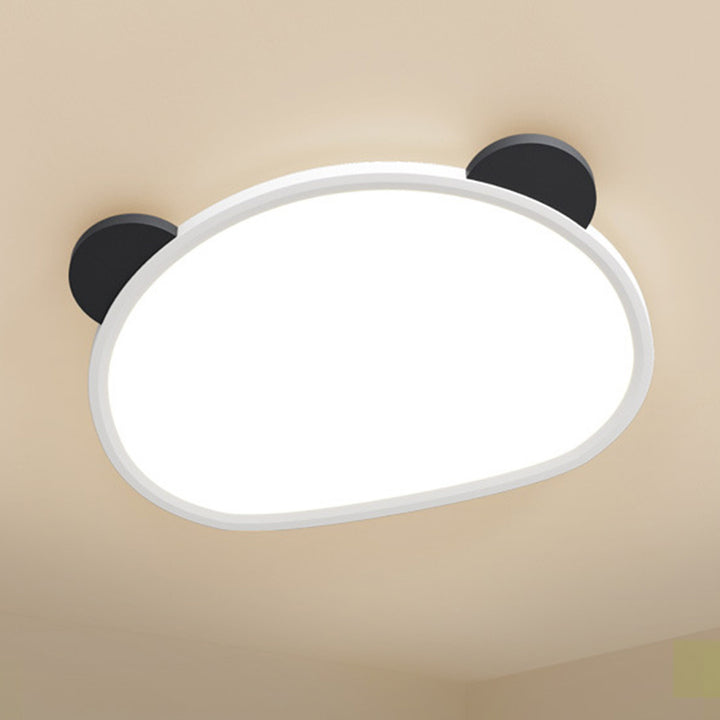 Zeitgenössische kreative Cartoon-Panda-runde Aluminium-Acryl-LED-Deckenleuchte für das Schlafzimmer 