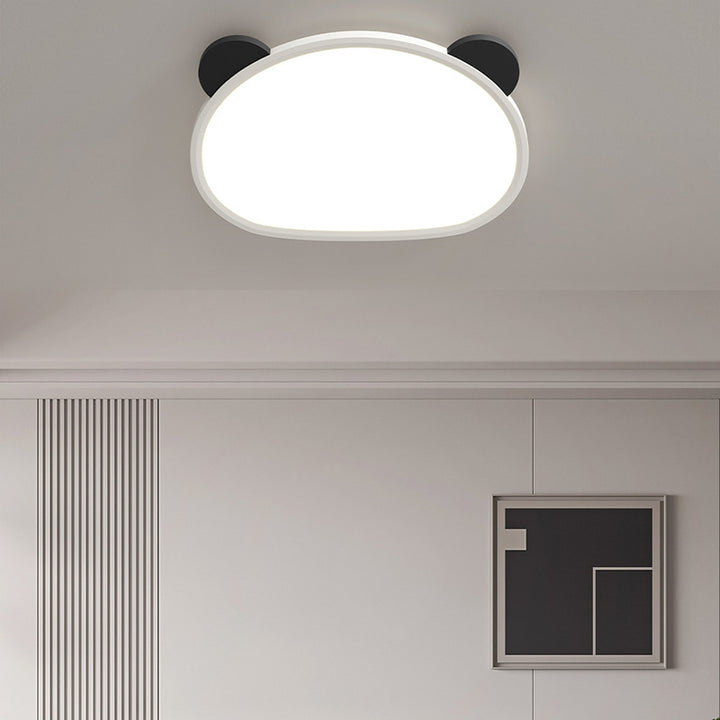Zeitgenössische kreative Cartoon-Panda-runde Aluminium-Acryl-LED-Deckenleuchte für das Schlafzimmer 