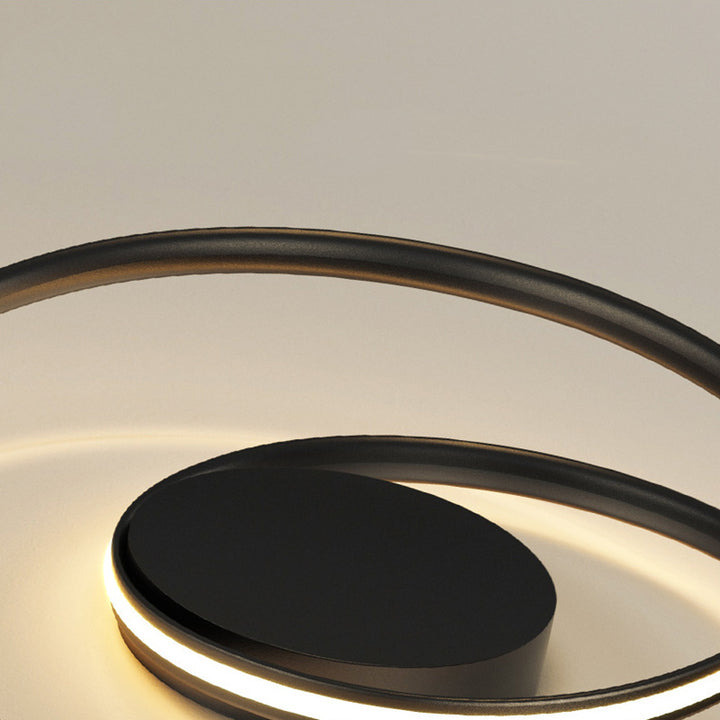 Plafonnier semi-encastré LED en aluminium et silicone à double rond moderne minimaliste pour chambre à coucher 