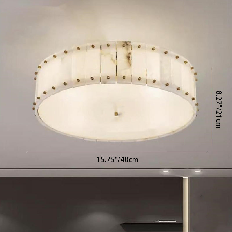 Plafonnier moderne minimaliste en dôme rond cuivre marbre 6/8 lumières pour chambre 