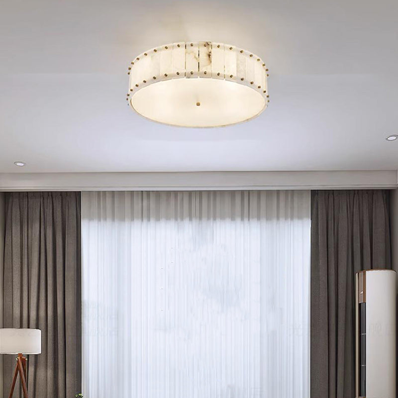 Plafonnier moderne minimaliste en dôme rond cuivre marbre 6/8 lumières pour chambre 