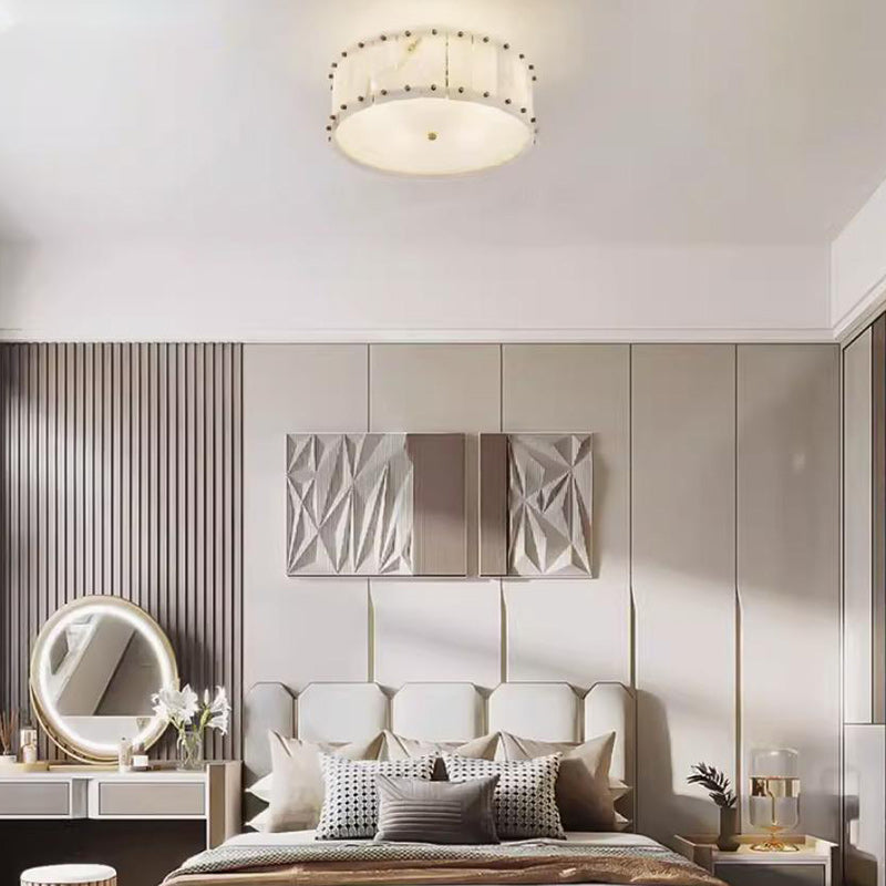 Plafonnier moderne minimaliste en dôme rond cuivre marbre 6/8 lumières pour chambre 