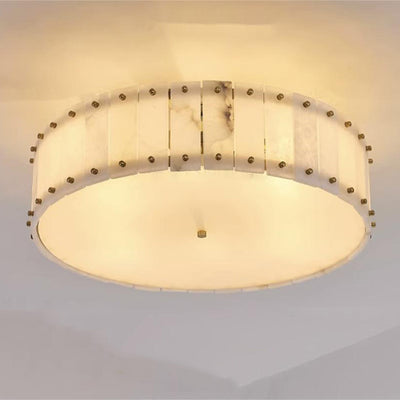 Plafonnier moderne minimaliste en dôme rond cuivre marbre 6/8 lumières pour chambre 