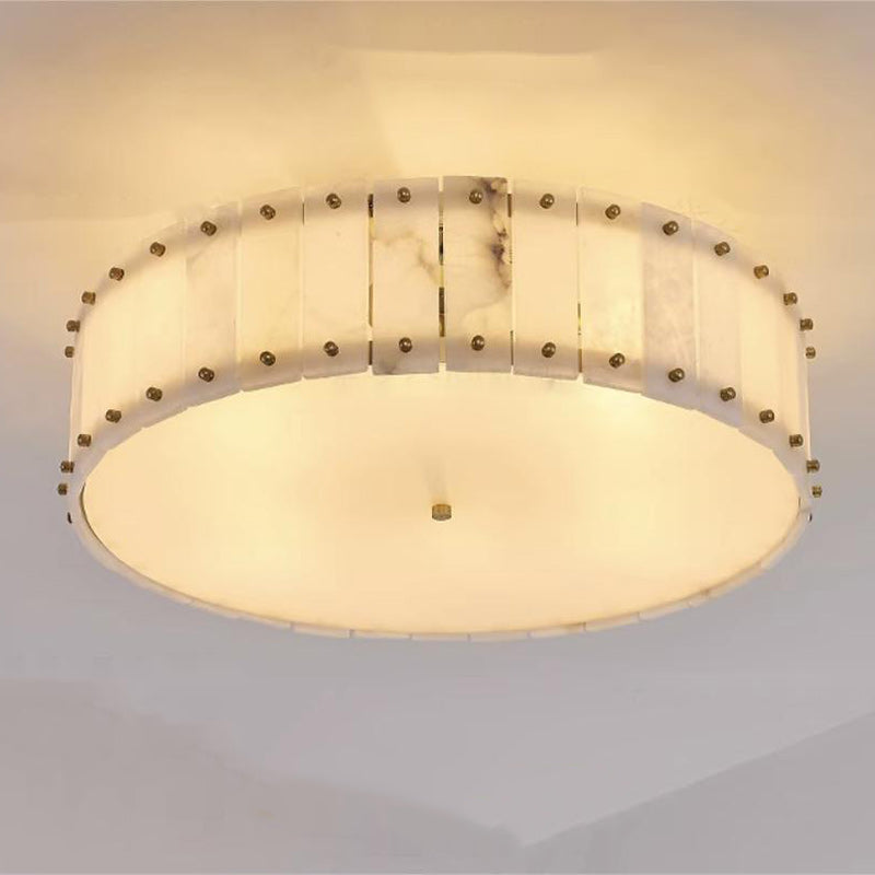 Plafonnier moderne minimaliste en dôme rond cuivre marbre 6/8 lumières pour chambre 