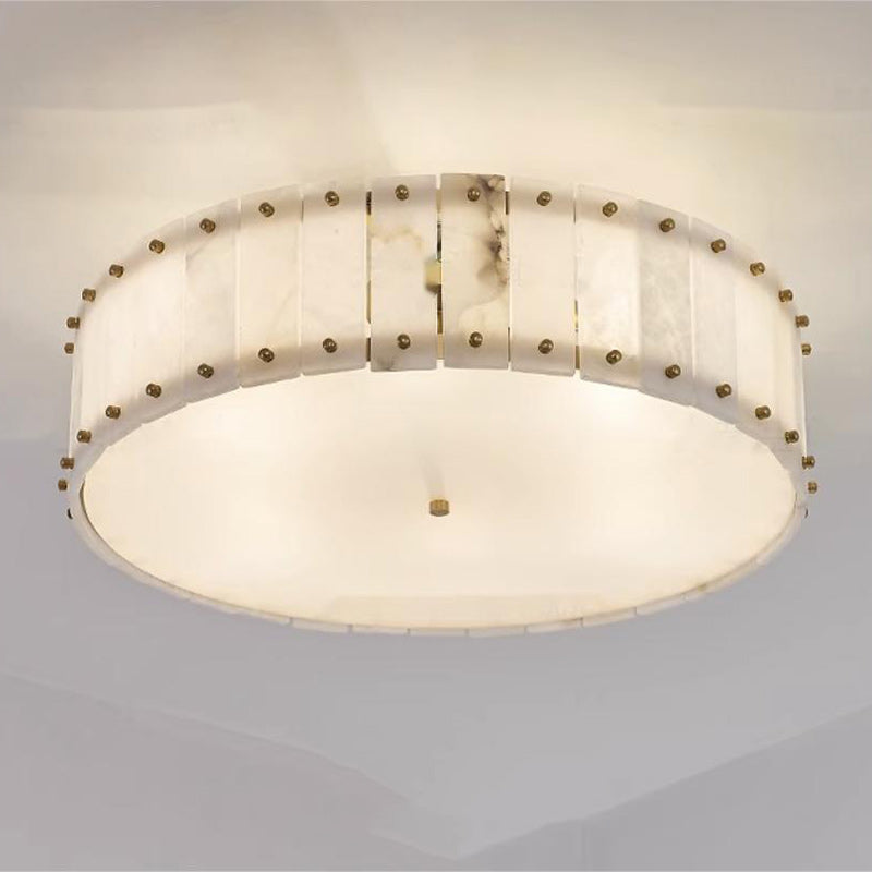 Plafonnier moderne minimaliste en dôme rond cuivre marbre 6/8 lumières pour chambre 