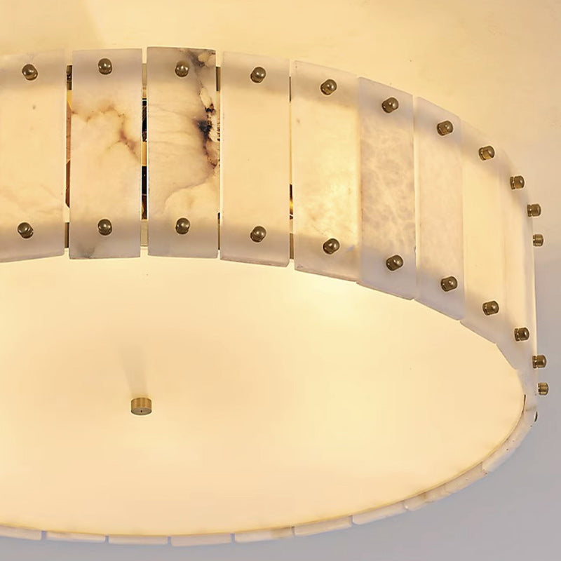 Plafonnier moderne minimaliste en dôme rond cuivre marbre 6/8 lumières pour chambre 