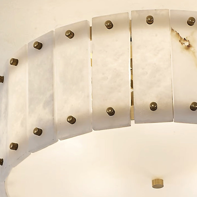 Plafonnier moderne minimaliste en dôme rond cuivre marbre 6/8 lumières pour chambre 