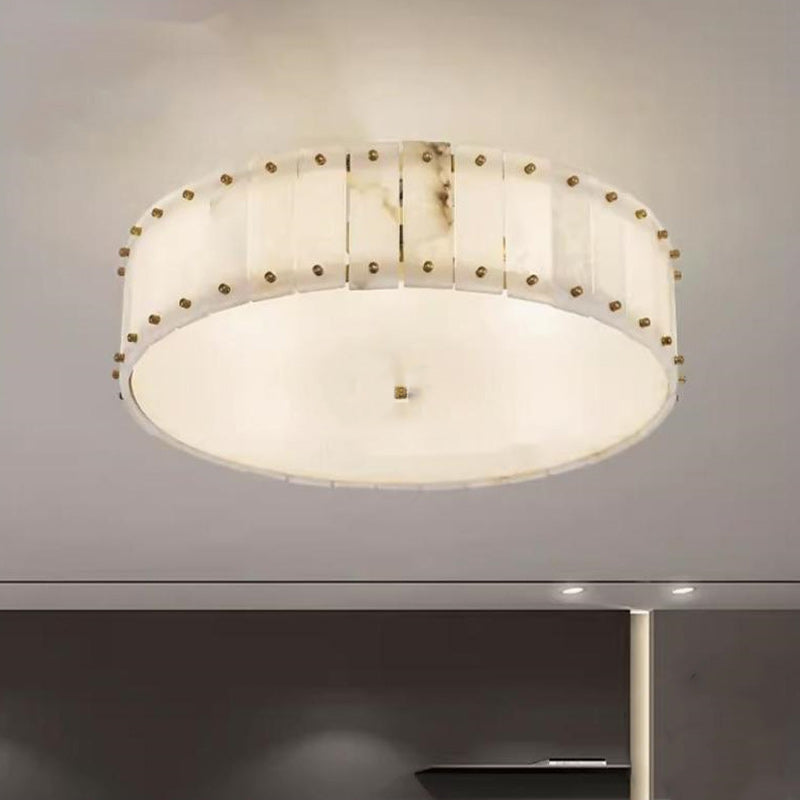 Plafonnier moderne minimaliste en dôme rond cuivre marbre 6/8 lumières pour chambre 