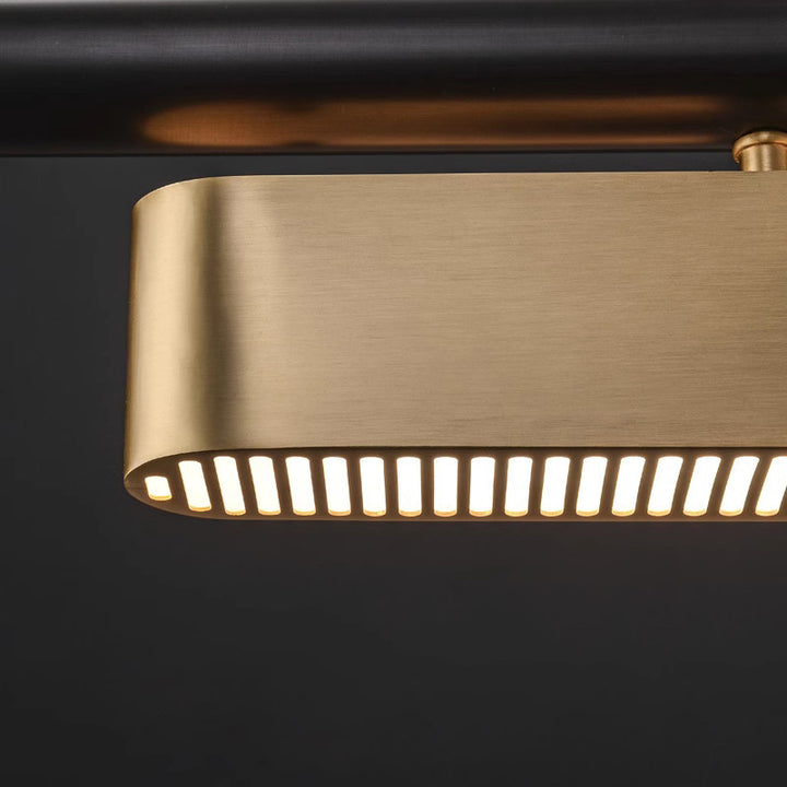 Modern Minimalist Rectangular Linear Stainless Steel LED Island Light Chandelier For Dining Room
