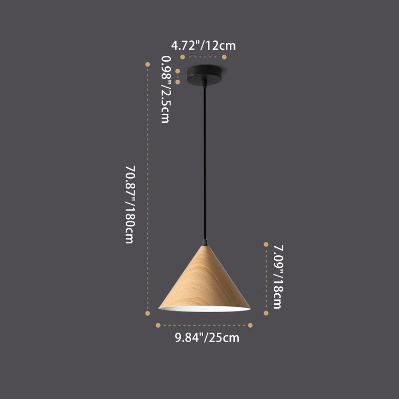 Zeitgenössische skandinavische runde Kegel Eisen 1-Licht Pendelleuchte für Schlafzimmer 