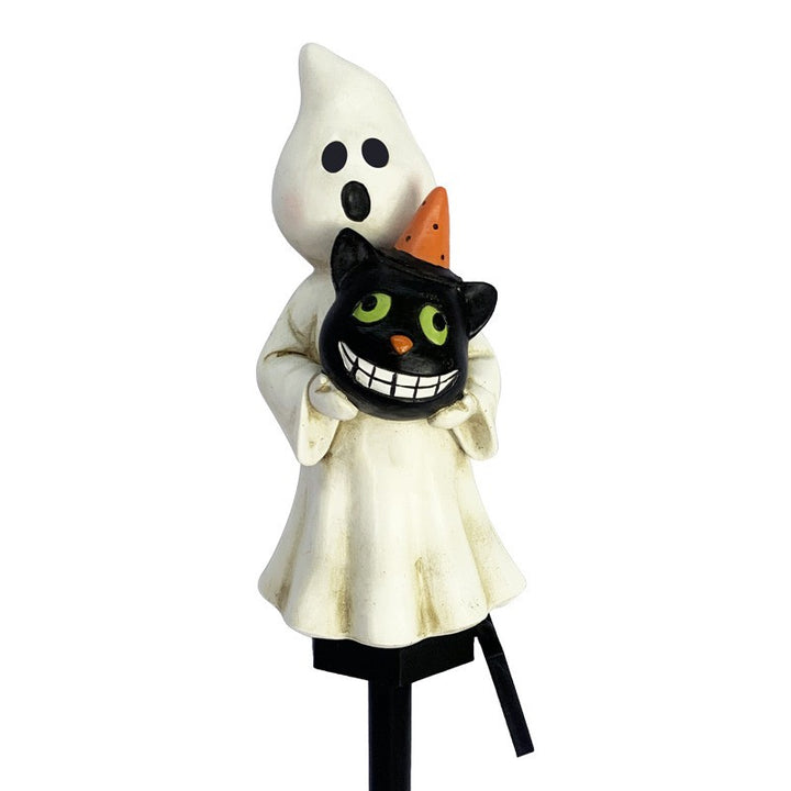 Lumière extérieure LED en résine plastique étanche solaire créative contemporaine fantôme citrouille chat pour jardin 