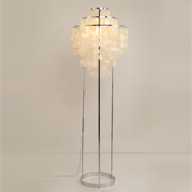 Traditionelle französische Quastenförmige Runde Metallschale 1-Licht Stehlampe Für Wohnzimmer 