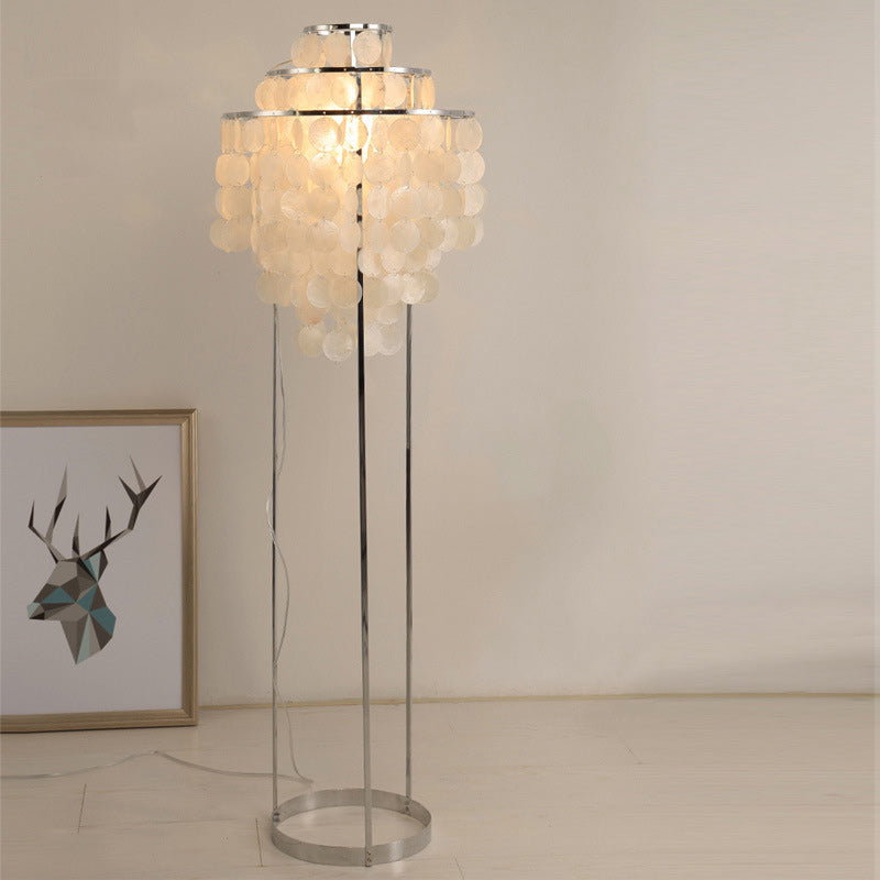 Traditionelle französische Quastenförmige Runde Metallschale 1-Licht Stehlampe Für Wohnzimmer 