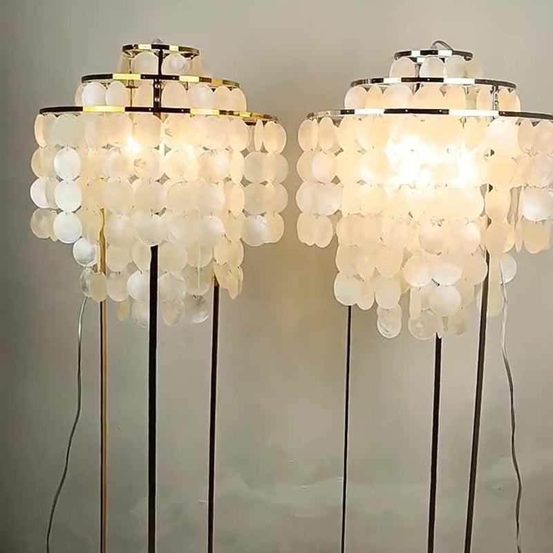 Traditionelle französische Quastenförmige Runde Metallschale 1-Licht Stehlampe Für Wohnzimmer 
