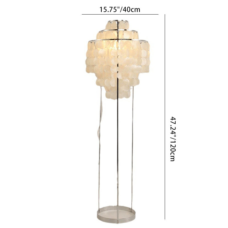 Traditionelle französische Quastenförmige Runde Metallschale 1-Licht Stehlampe Für Wohnzimmer 