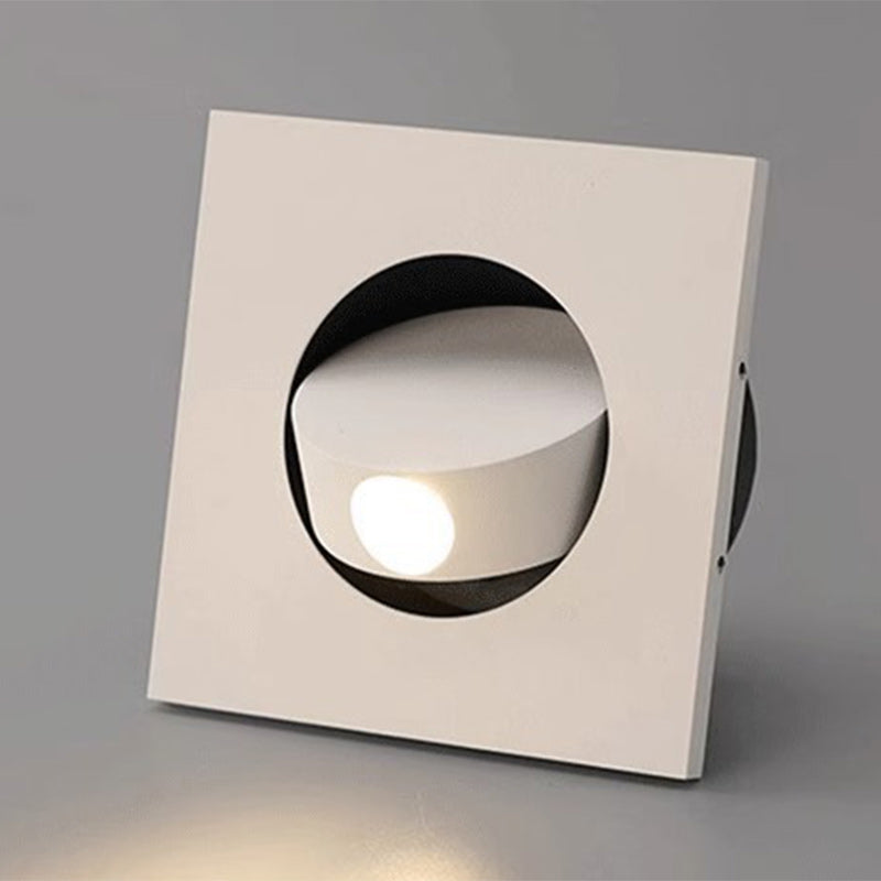 Applique Murale LED Carrée Ronde Encastrée Minimaliste Moderne en Aluminium Pour Chambre 
