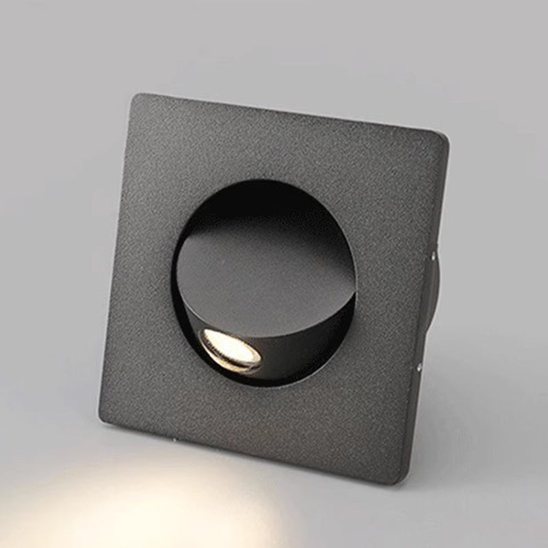 Applique Murale LED Carrée Ronde Encastrée Minimaliste Moderne en Aluminium Pour Chambre 