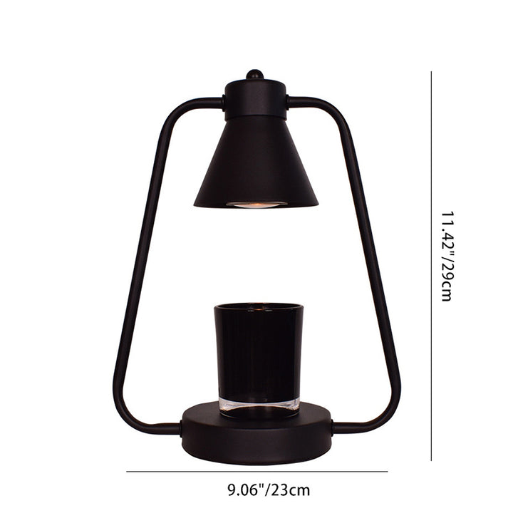 Lampe de table en fer prismatique ronde scandinave contemporaine à 1 lumière avec cire fondue pour chambre 