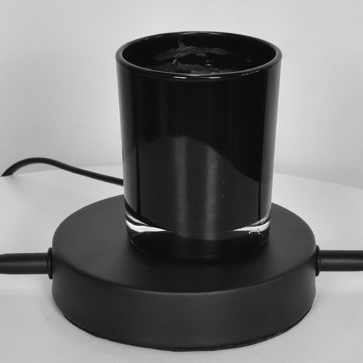 Lampe de table en fer prismatique ronde scandinave contemporaine à 1 lumière avec cire fondue pour chambre 
