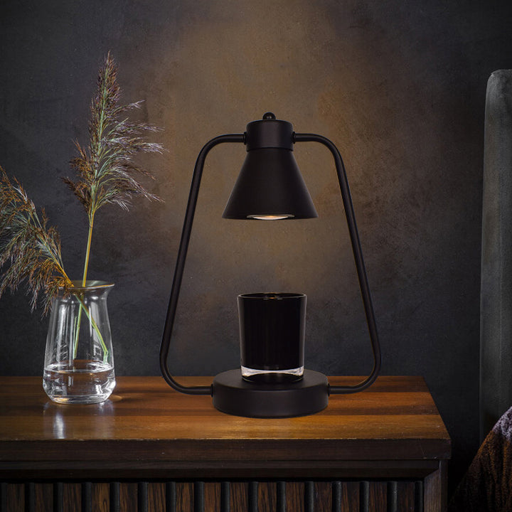 Lampe de table en fer prismatique ronde scandinave contemporaine à 1 lumière avec cire fondue pour chambre 