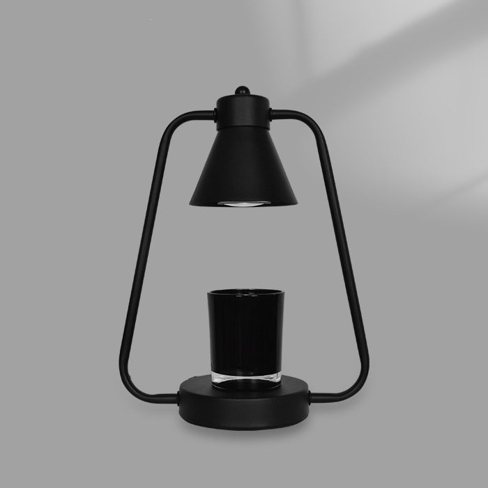 Lampe de table en fer prismatique ronde scandinave contemporaine à 1 lumière avec cire fondue pour chambre 