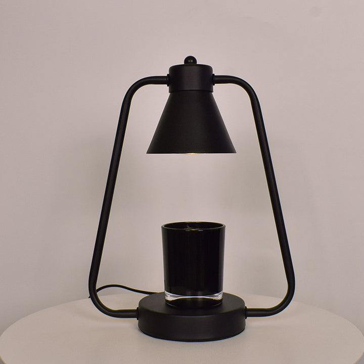 Lampe de table en fer prismatique ronde scandinave contemporaine à 1 lumière avec cire fondue pour chambre 