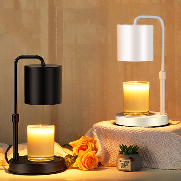 Lampe de table moderne minimaliste en fer réglable en hauteur, cylindre rond, 1 lumière, cire fondue pour chambre à coucher 